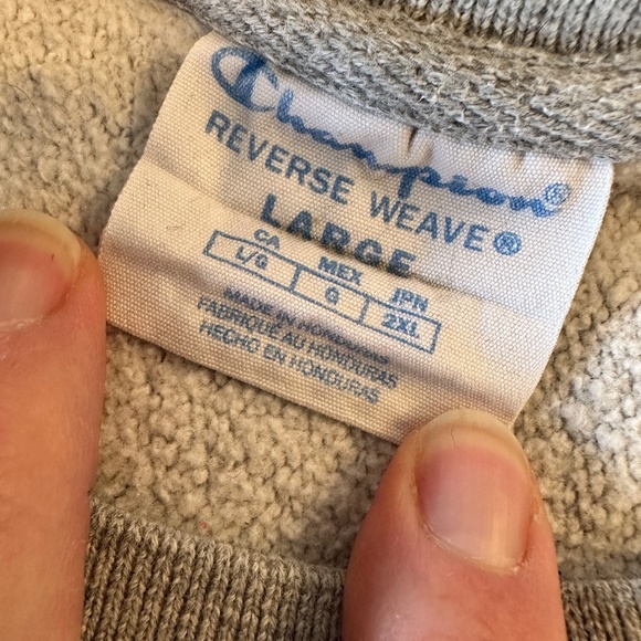 Champion Crewneck Pullover – L (Grey with Red/Blue Puffy Logo) - Picture 3 of 5